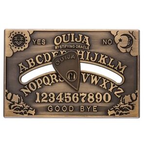 BRONZE OUIJA BOARD W/MOVING PLANCHETTE OIL DRIPPED ENAMEL PIN LAPEL PIN NWT